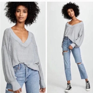 Free People We The Free Southside Oversized Thermal Knit Top